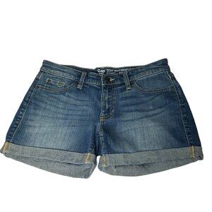 Gap Sexy Boyfriend Denim Shorts Rolled Cuff Mid-Rise Womens W25 US Size 0